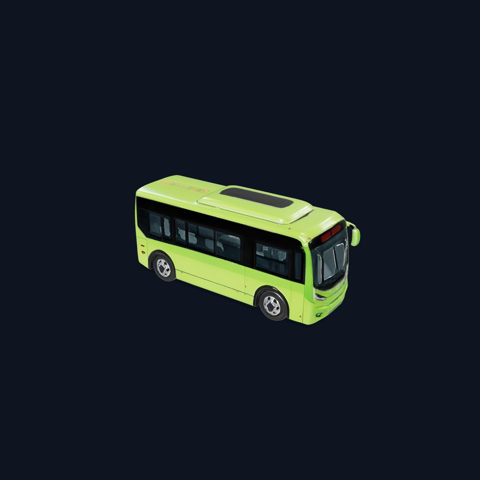 Lime Green Bus model pack viewer poster