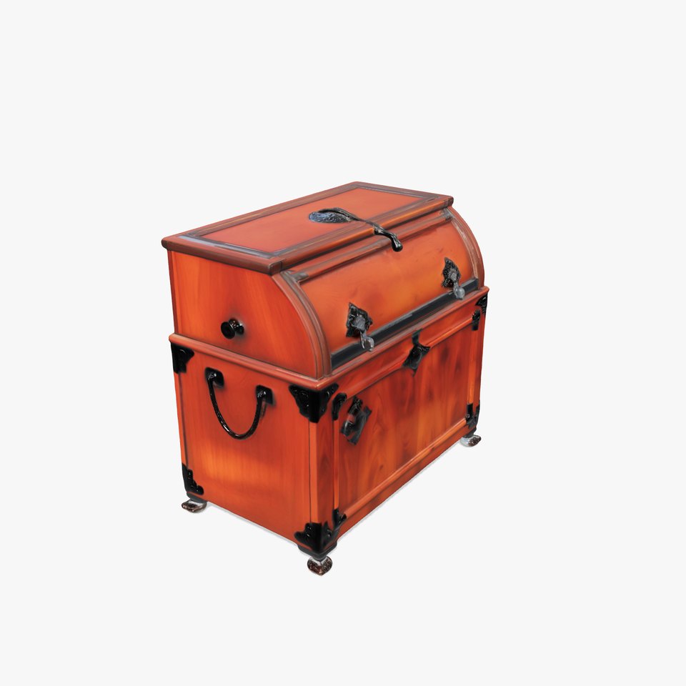 Ornate Wood Chest model pack viewer poster