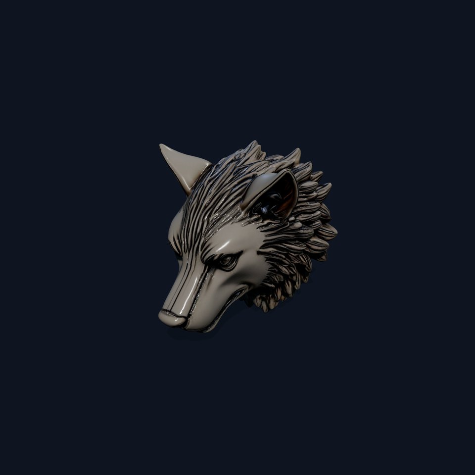 Majestic Wolf Head Bronze model pack viewer poster