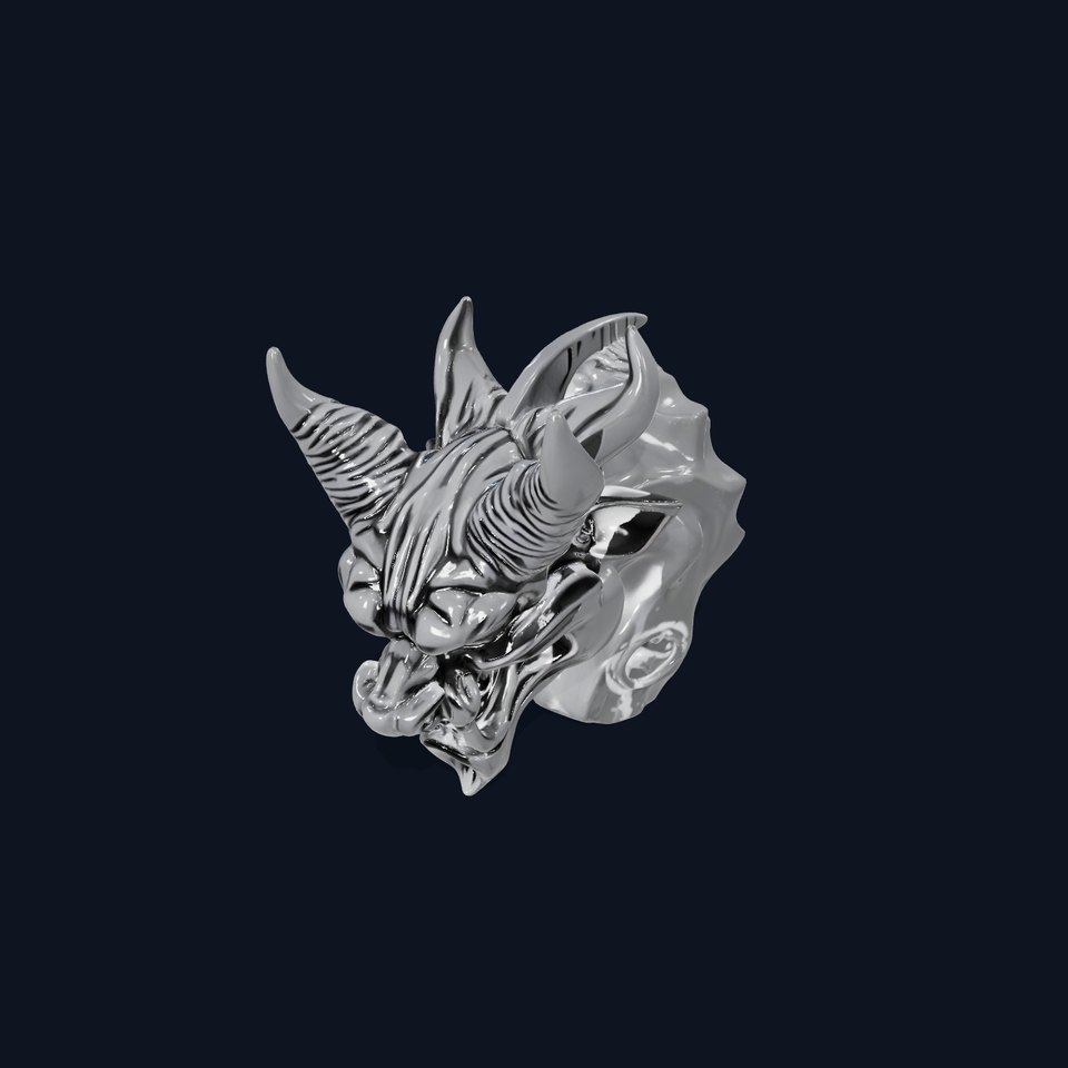 Black Obsidian Demon Bust model pack viewer poster