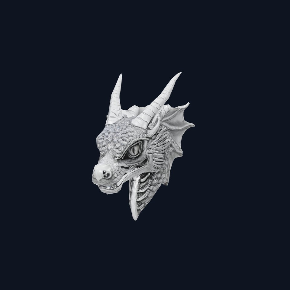 Silver Dragon Head model pack viewer poster