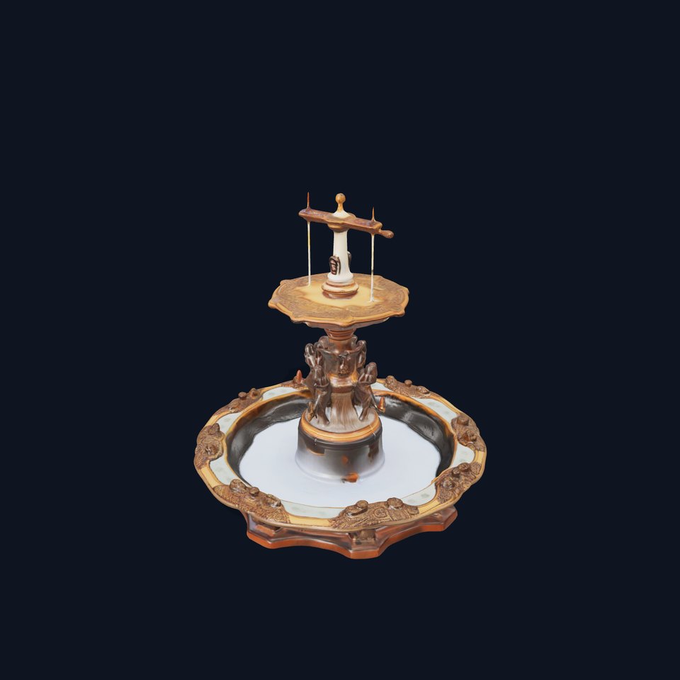 Bronze Ornate Fountain model pack viewer poster