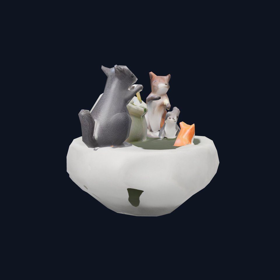 Playful Squirrel Fountain model pack viewer poster