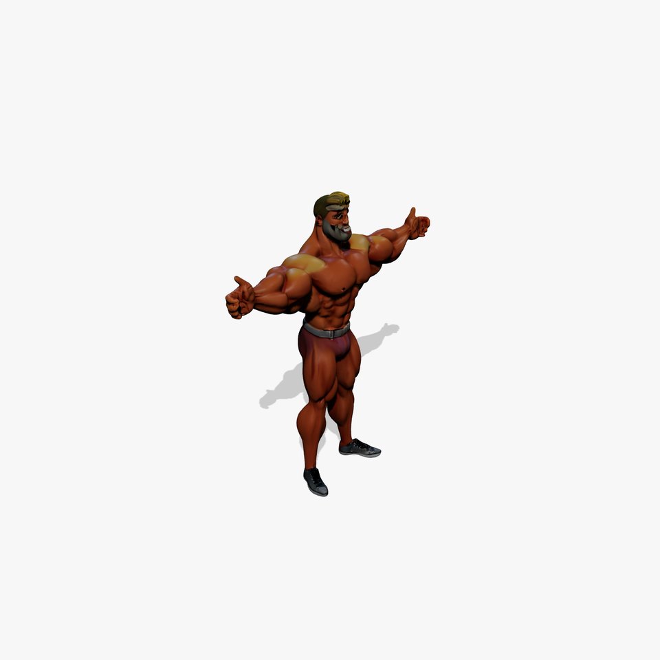 Muscular Character Hero model pack viewer poster