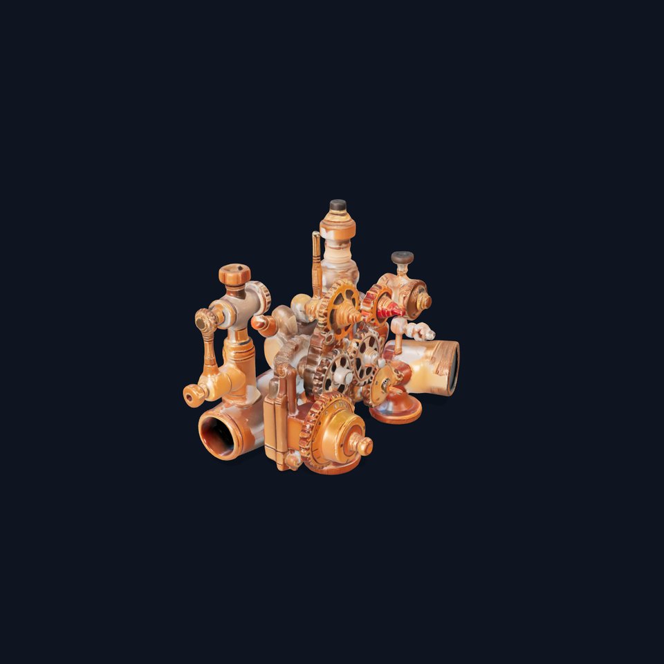 Industrial Brass Gear Assembly model pack viewer poster