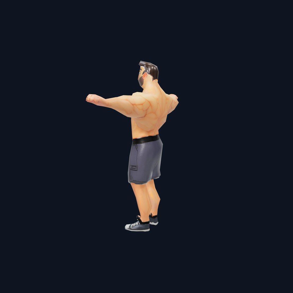 Muscular Cartoon Character model pack viewer poster