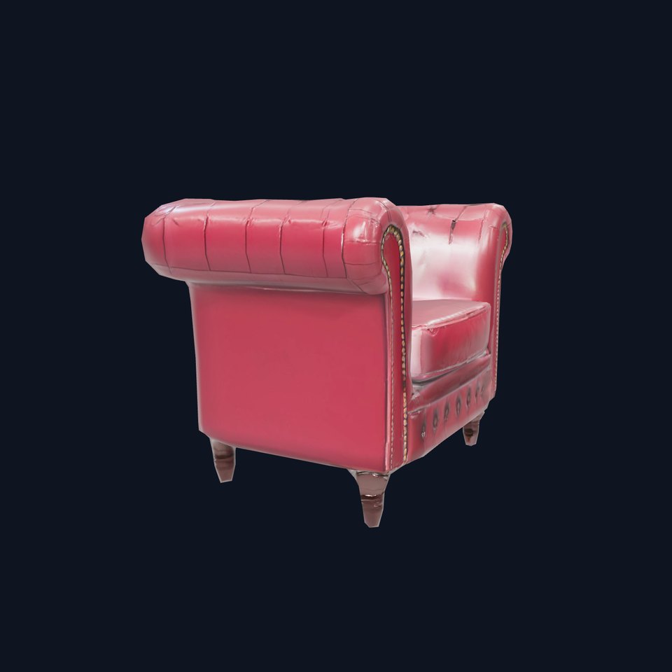 Elegant Burgundy Sofa model pack viewer poster