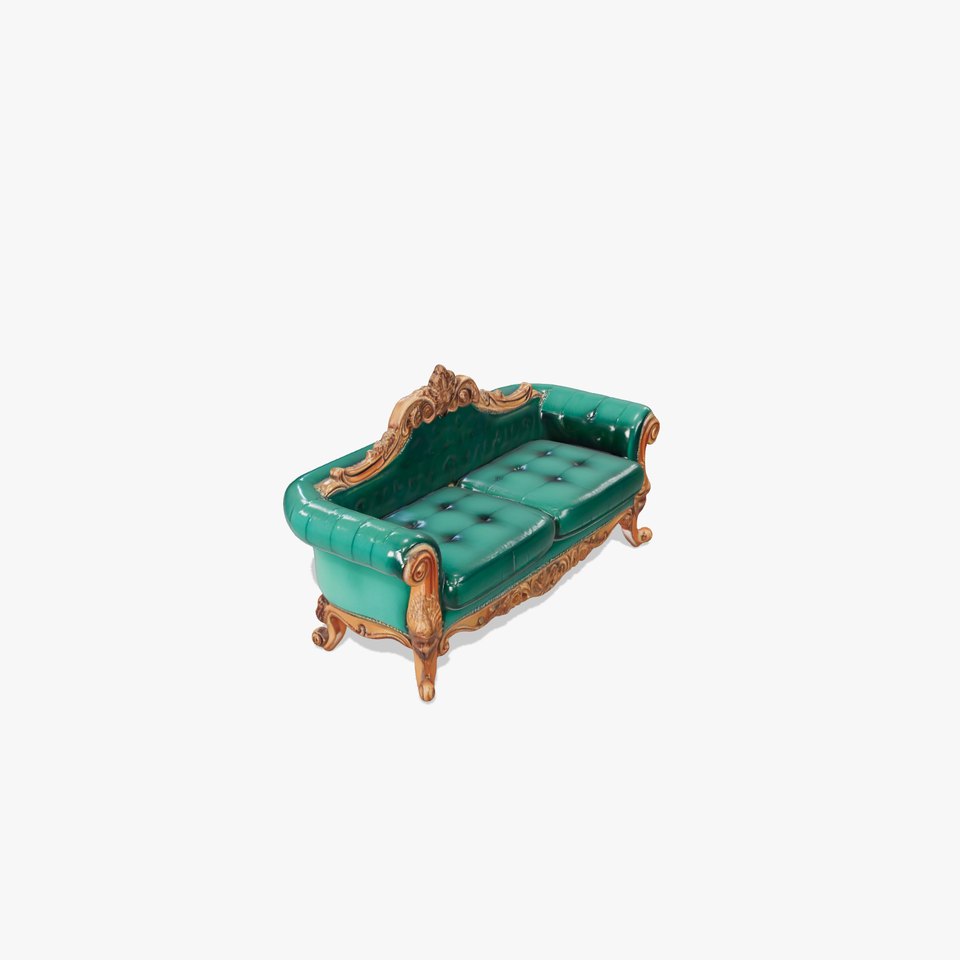 Elegant Emerald Sofa model pack viewer poster