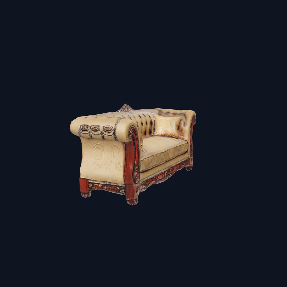 Victorian Brown Sofa model pack viewer poster
