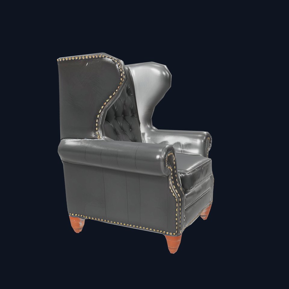 Elegant Leather Wingback Chair model pack viewer poster