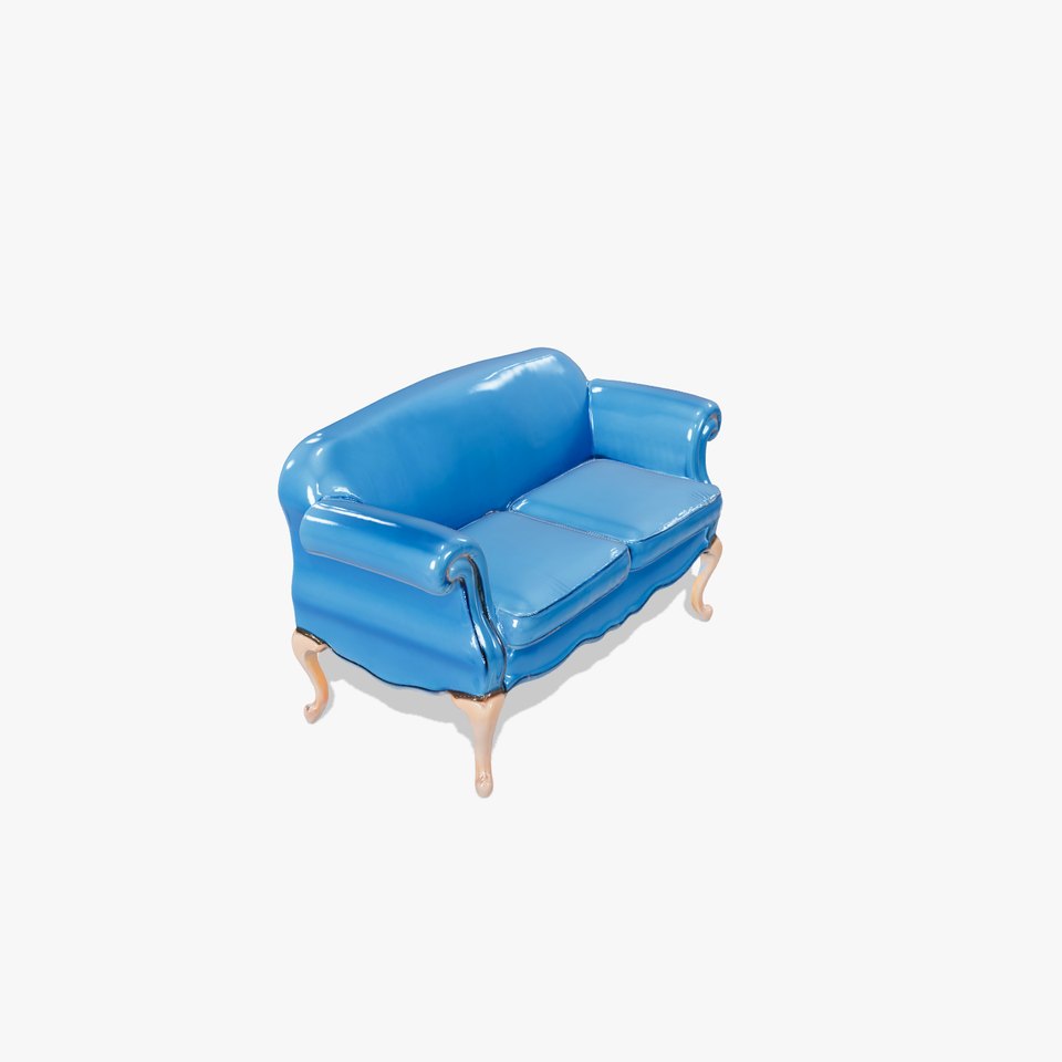 Elegant Blue Sofa model pack viewer poster