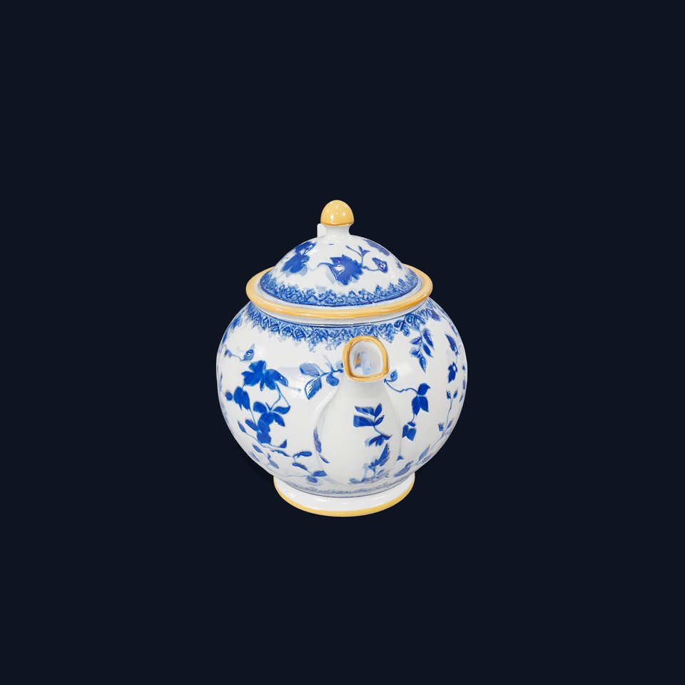 Floral Porcelain Teapot model pack viewer poster