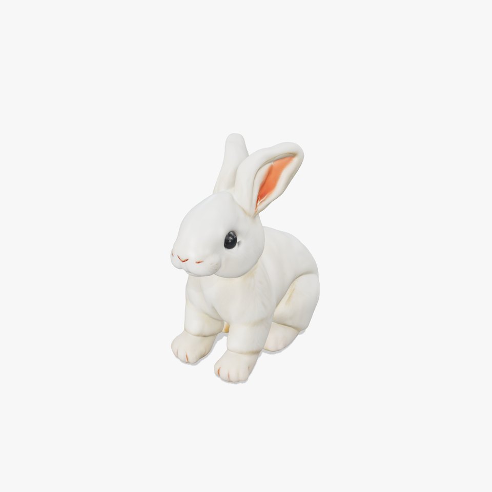 Fluffy White Rabbit model pack viewer poster