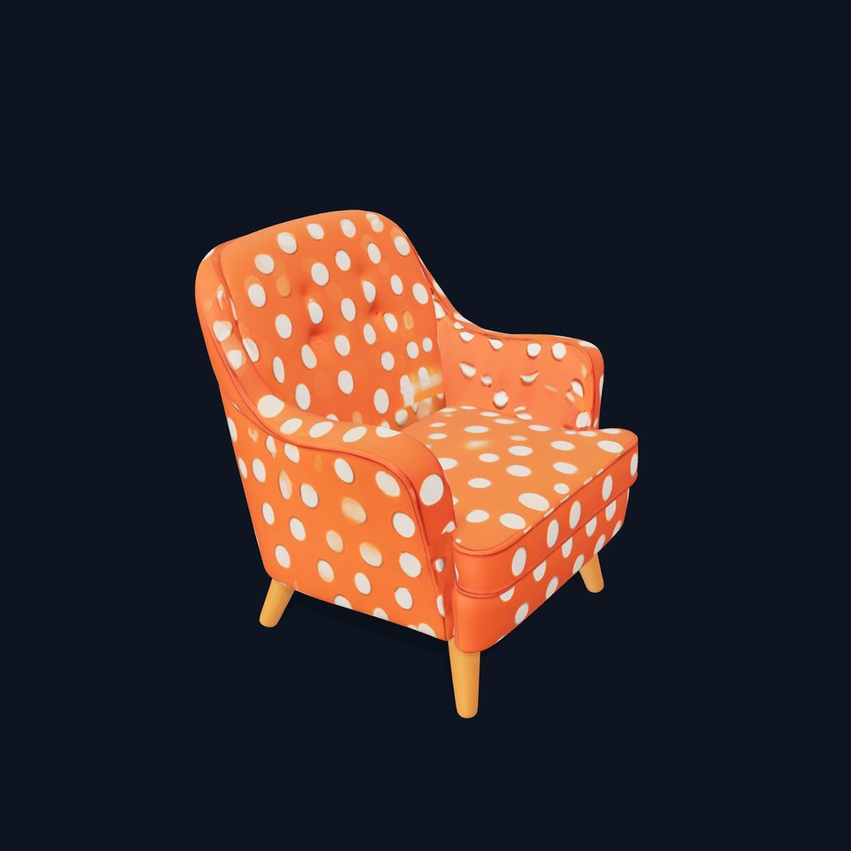 Polka Dot Orange Chair model pack viewer poster