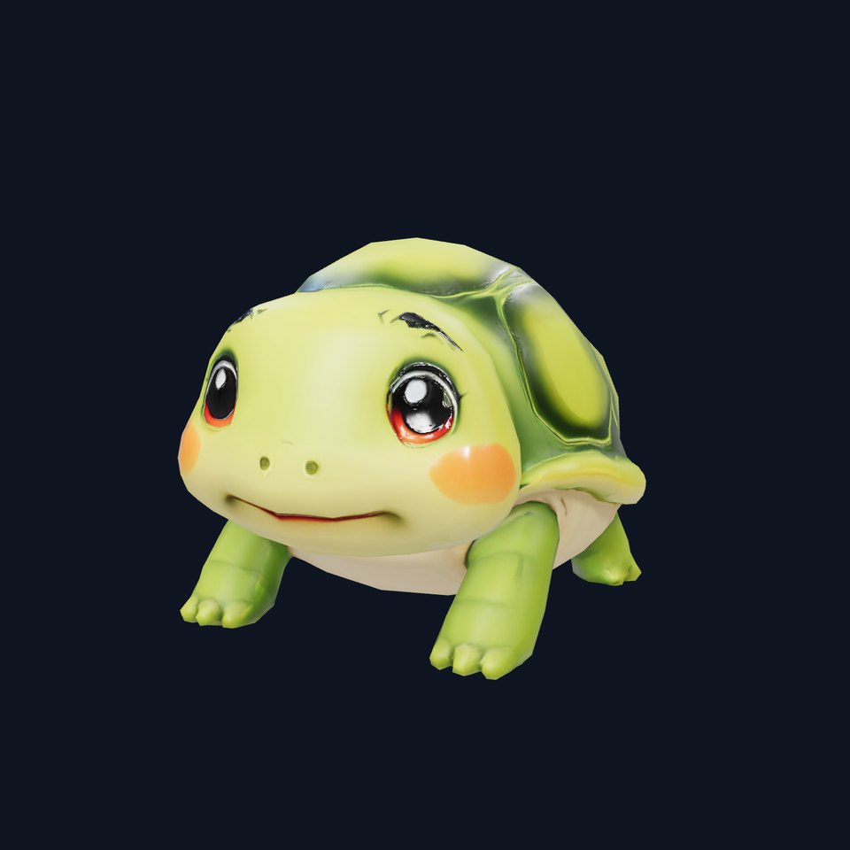 Cheerful Green Turtle model pack viewer poster