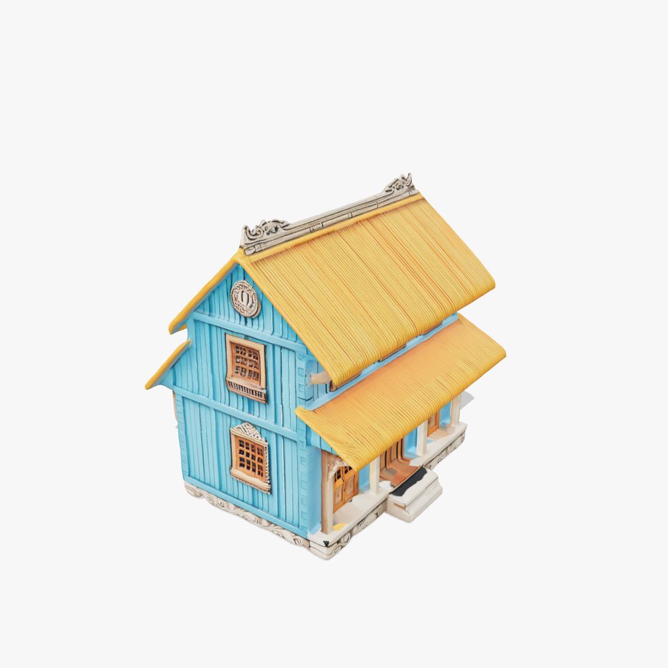 Traditional Teal Cottage model pack viewer poster