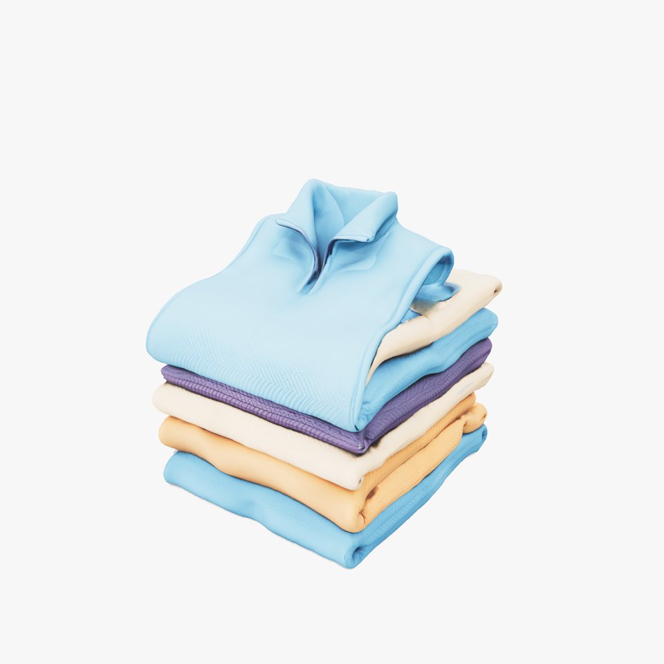 Colorful Folded Sweaters model pack viewer poster