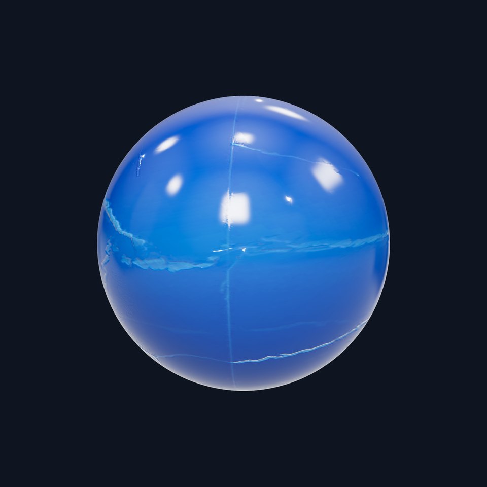 HQ PBR Textures Set Blue Marble Glossy Veined viewer poster