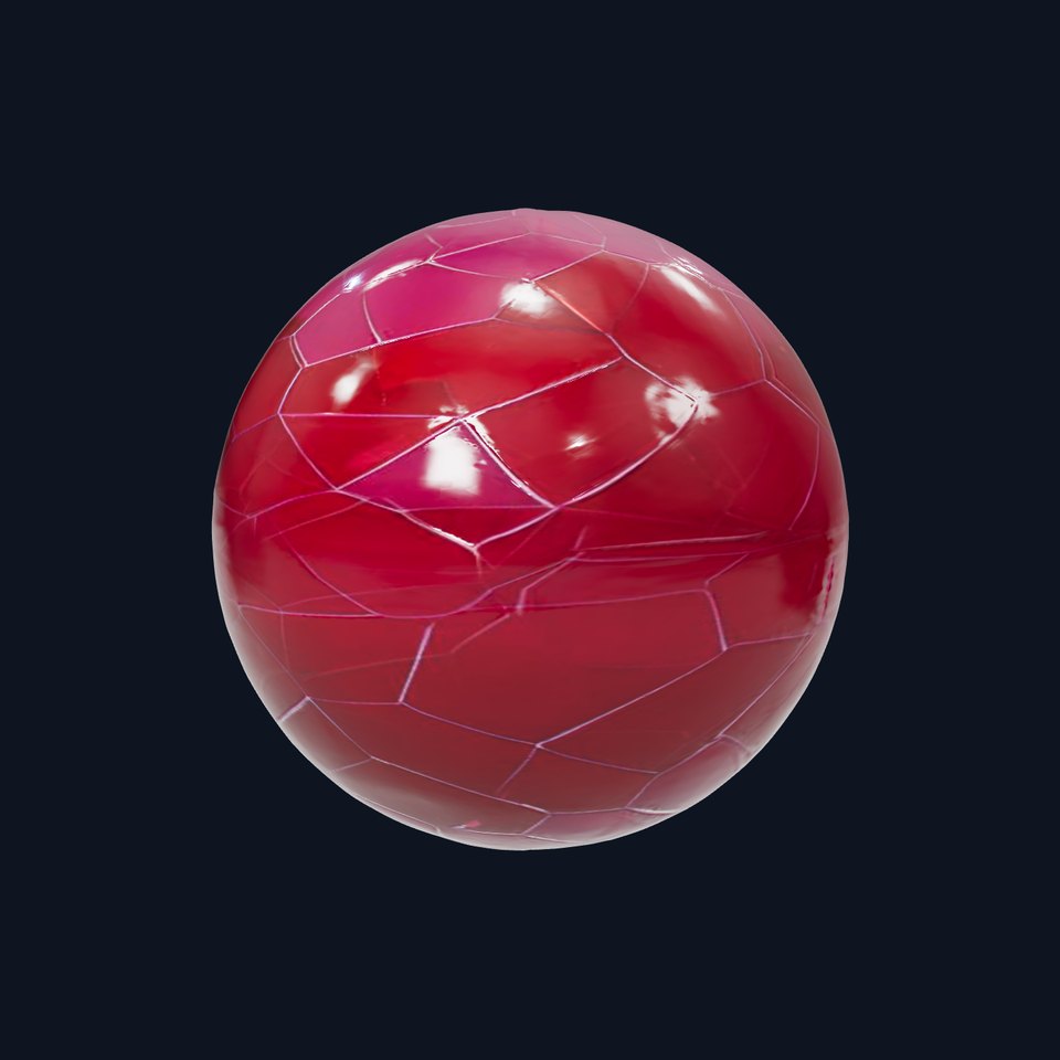 HQ PBR Textures Set Glossy Red Hexagonal Tiles viewer poster