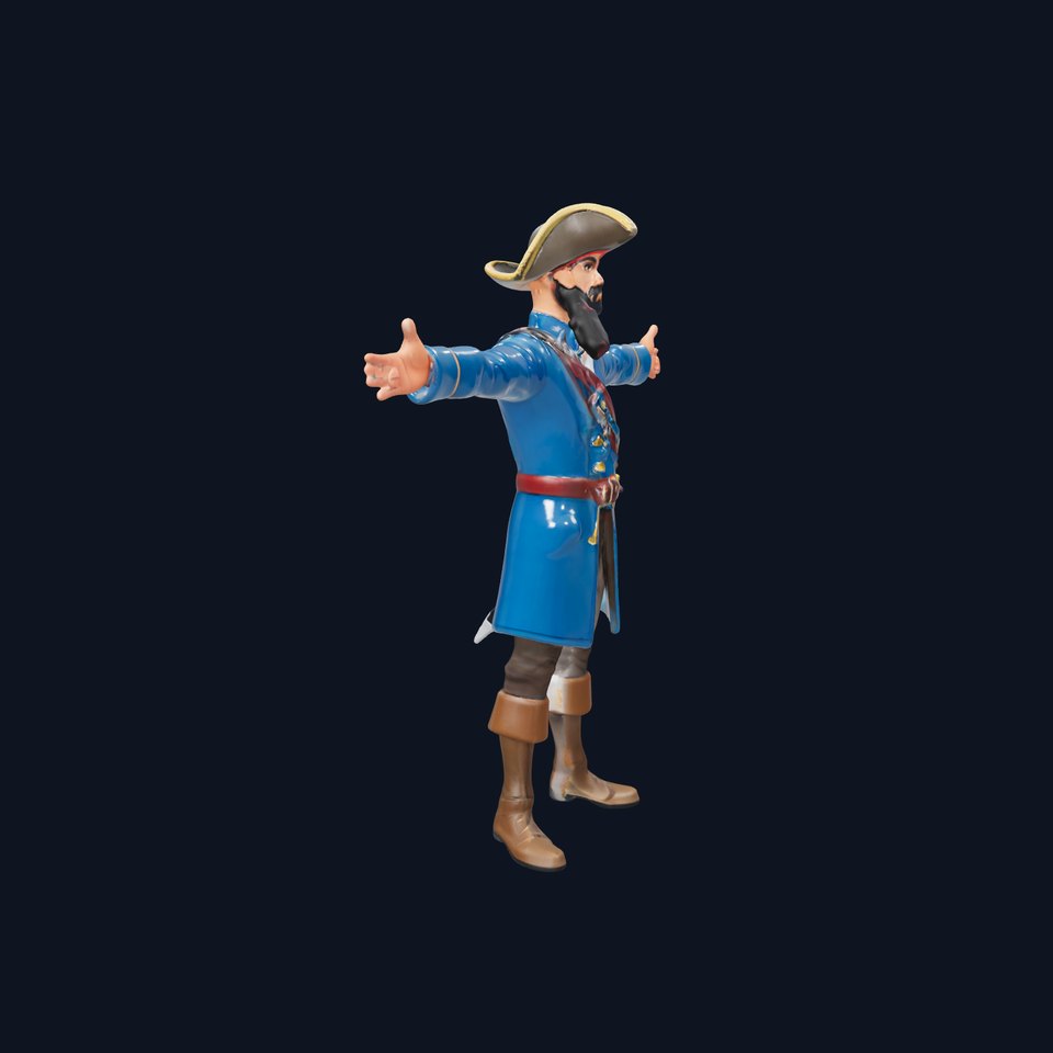 Distinctive Pirate Captain model pack viewer poster