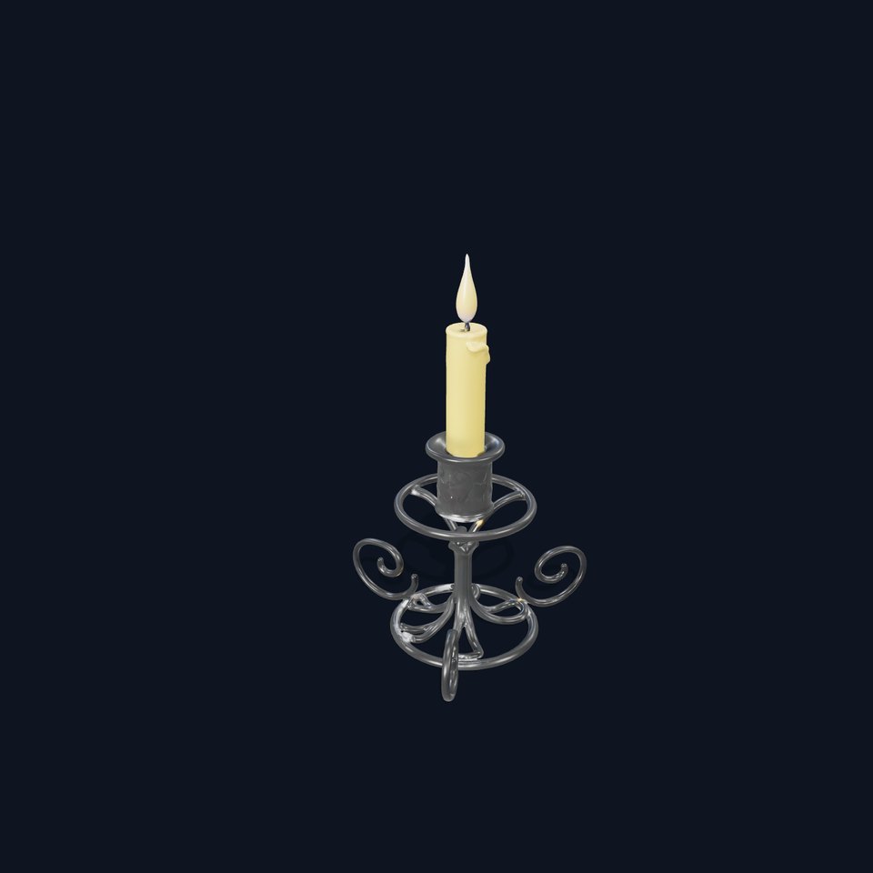 Elegant Iron Candle Holder model pack