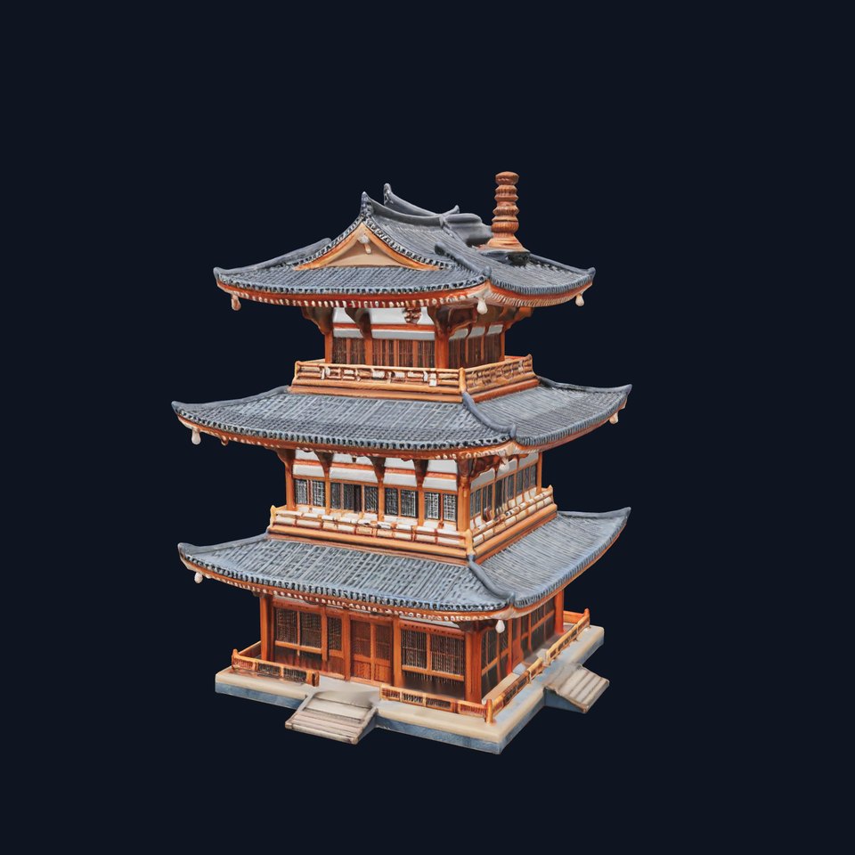 Elegant Pagoda Architecture model pack viewer poster