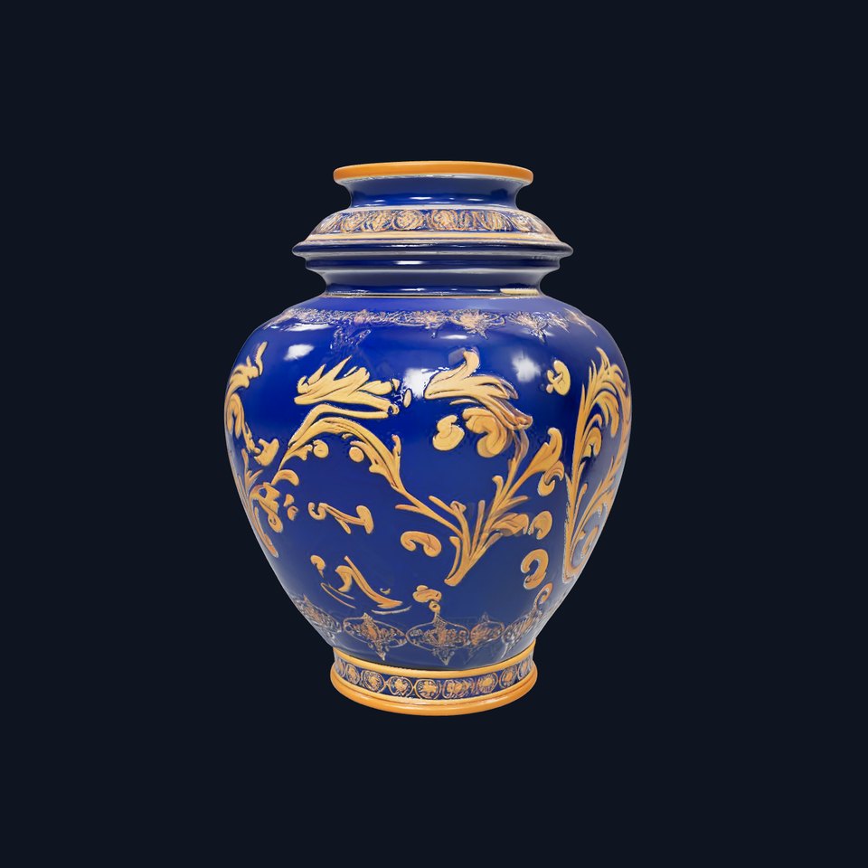 Royal Blue Ornate Vase model pack viewer poster