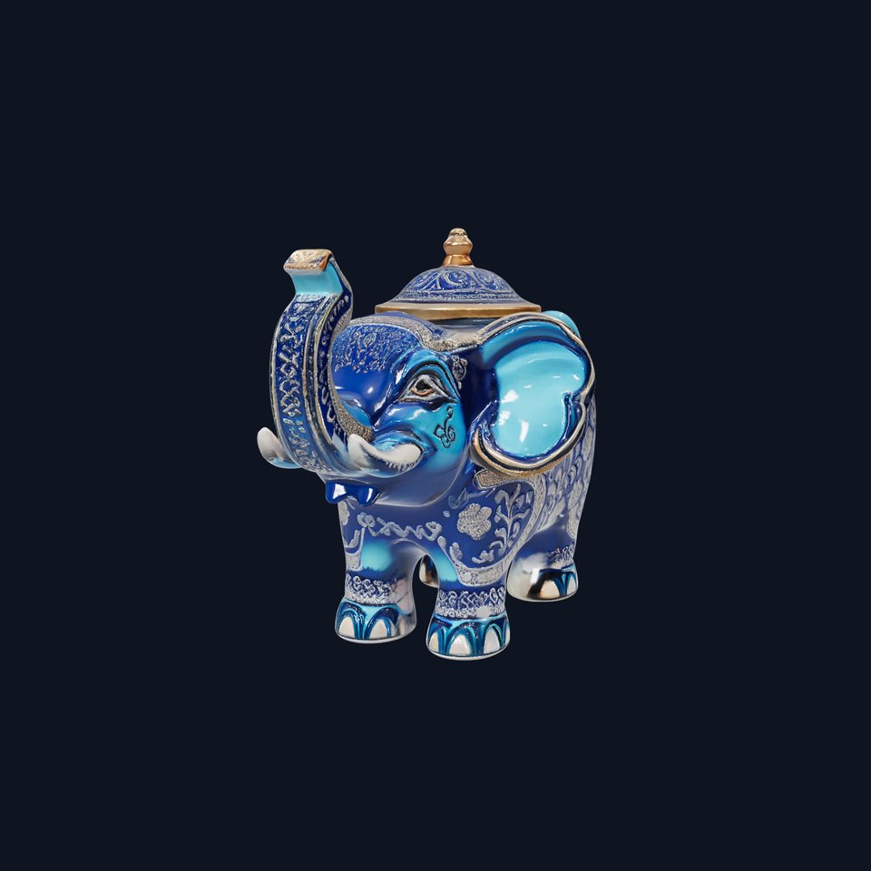 Ornate Elephant Teapot model pack viewer poster