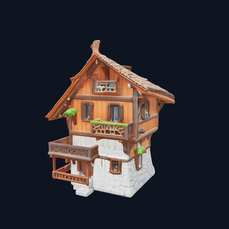 Rustic Wooden House model pack viewer poster