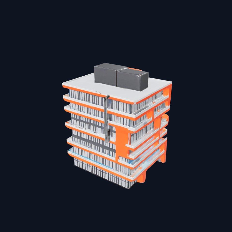 Modern Orange Building model pack viewer poster