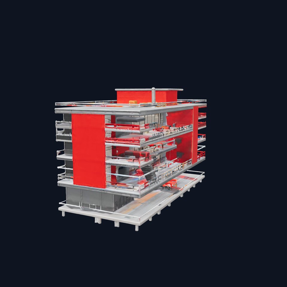 Modern Red Office Building model pack viewer poster