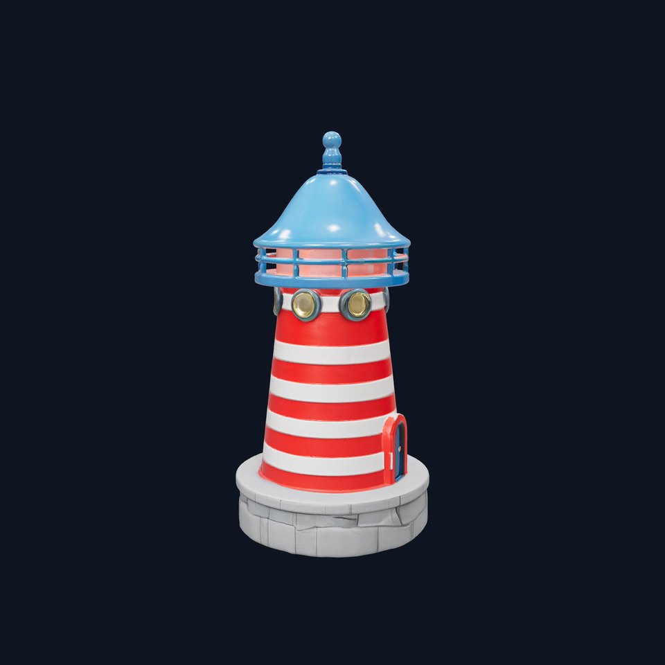 Striped Lighthouse model pack viewer poster