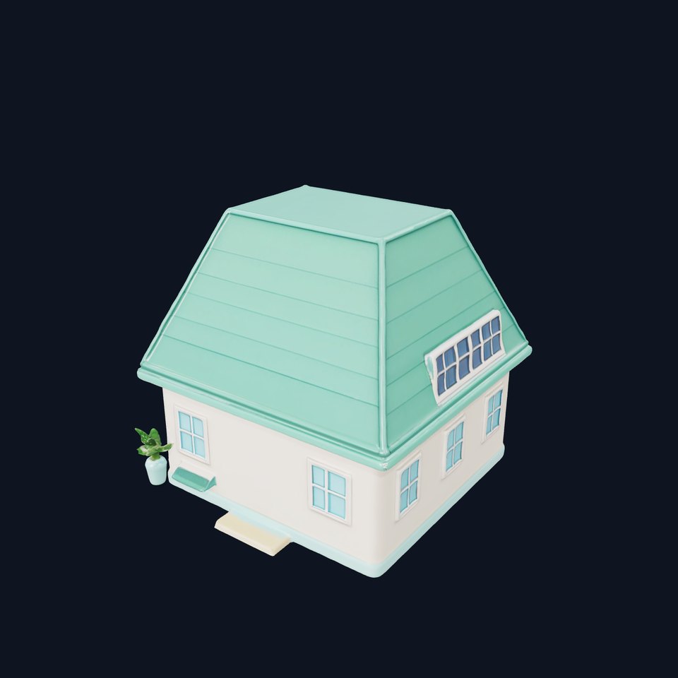 Mint Green Cottage model pack viewer poster