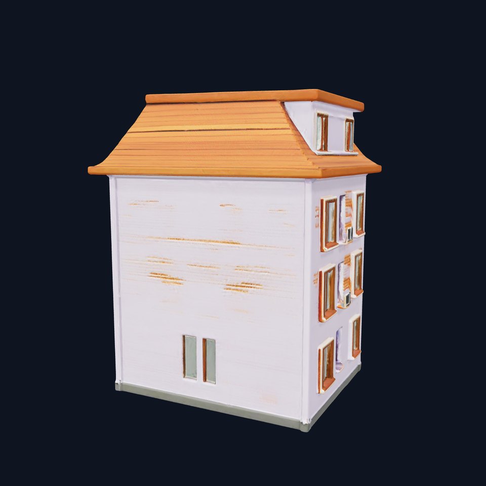 Lavender Brick Building model pack viewer poster