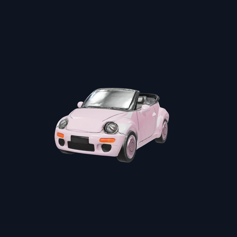 Pink Convertible Beetle model pack viewer poster