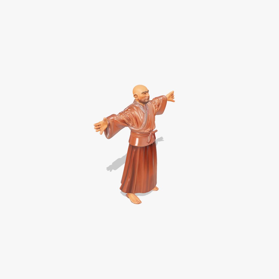 Zen Monk Statue model pack viewer poster