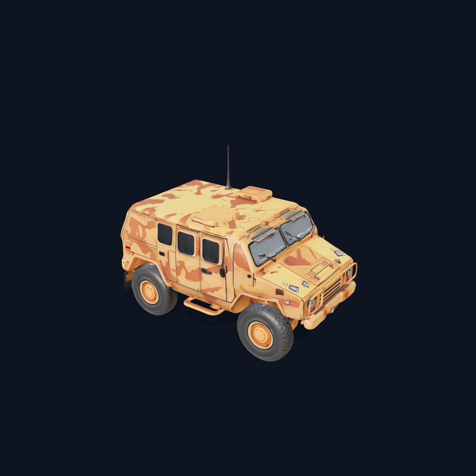 Desert Camouflage Armored Vehicle model pack viewer poster