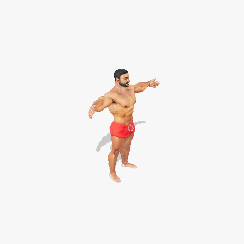 Muscular Athlete Pose model pack viewer poster