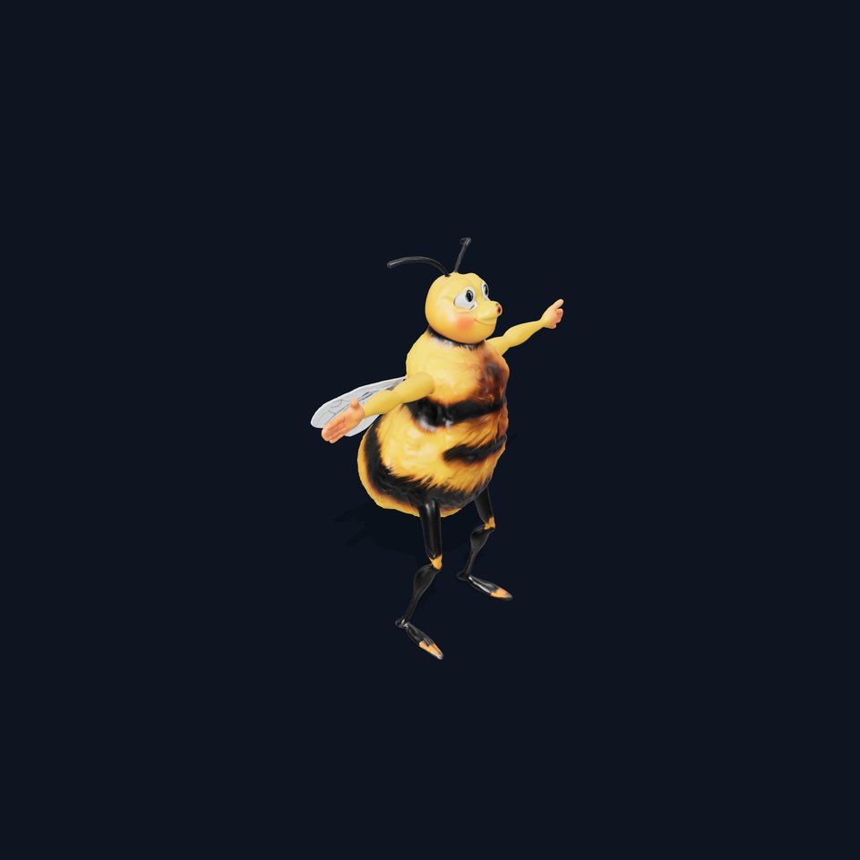 Fuzzy Bee Character model pack viewer poster