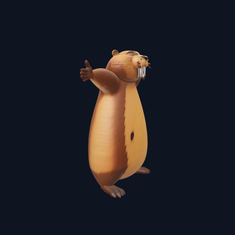 Charming Beaver Character model pack viewer poster