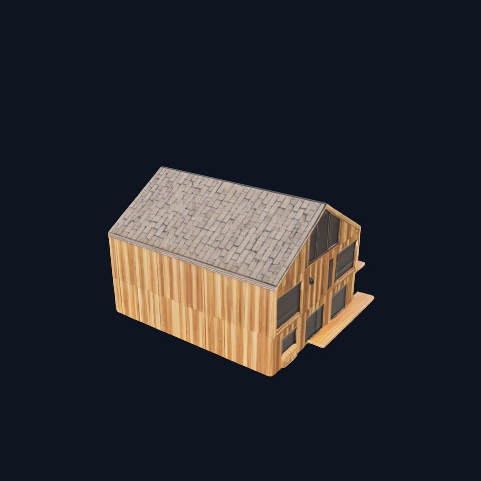 Modern Wooden House model pack viewer poster