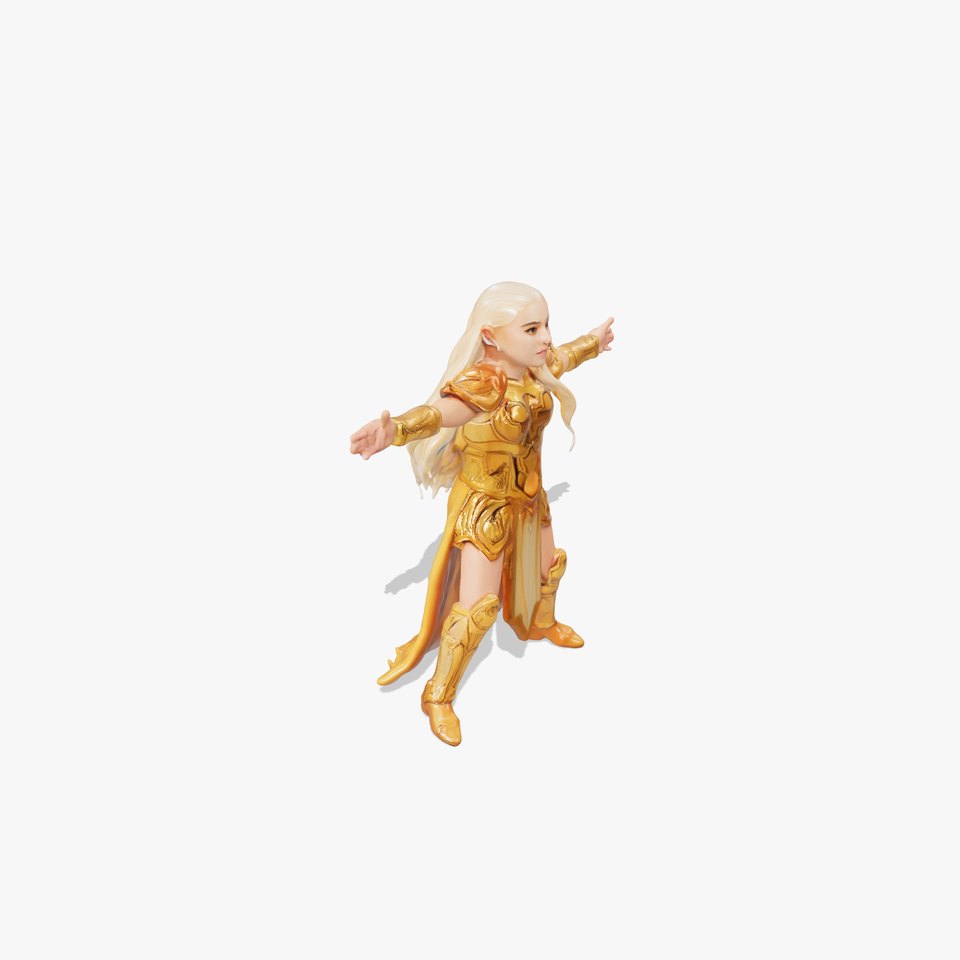 Golden Elven Warrior model pack viewer poster