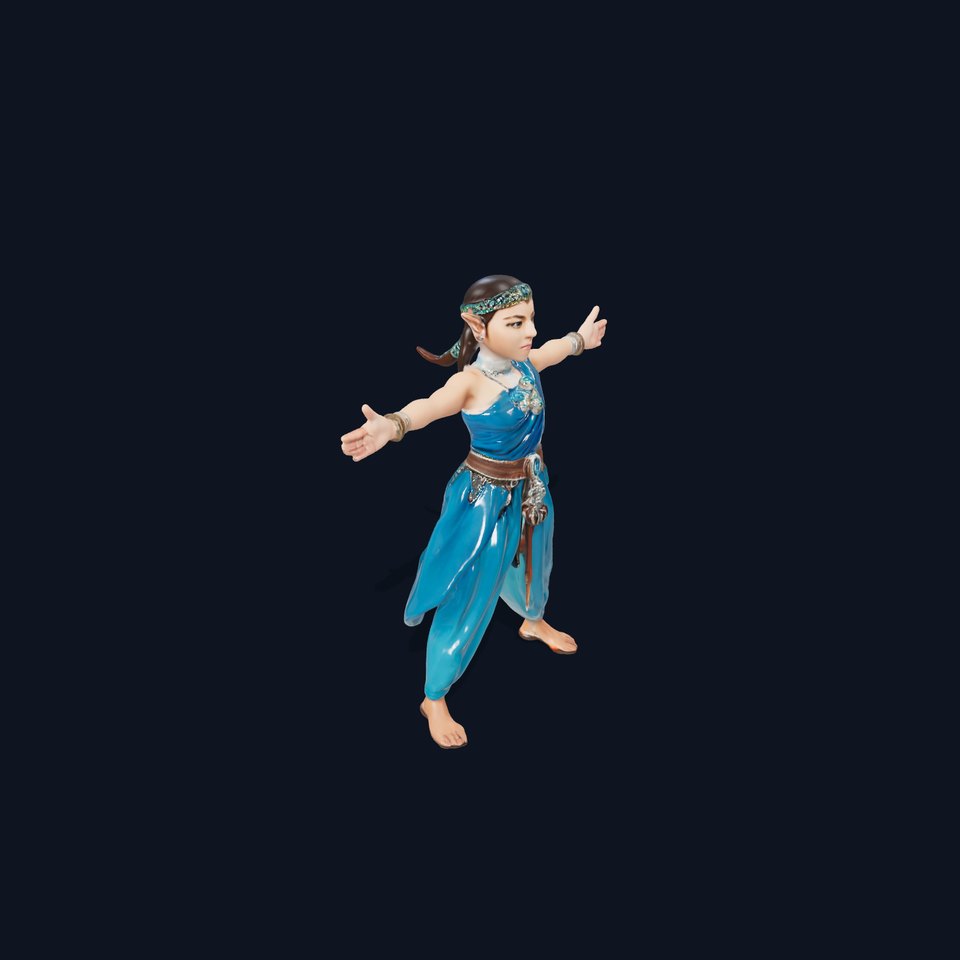 Elegant Elven Warrior model pack viewer poster