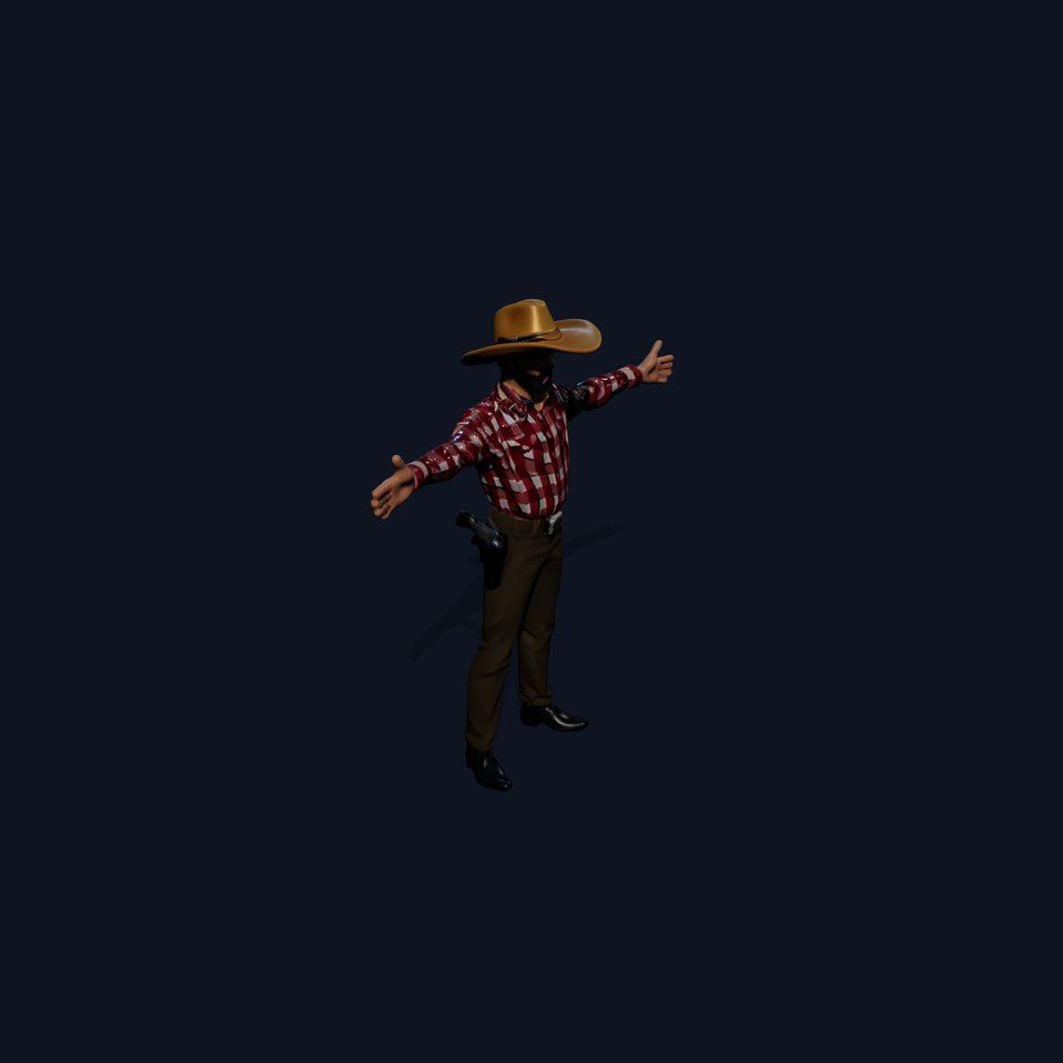 Cowboy Outfit Character model pack viewer poster