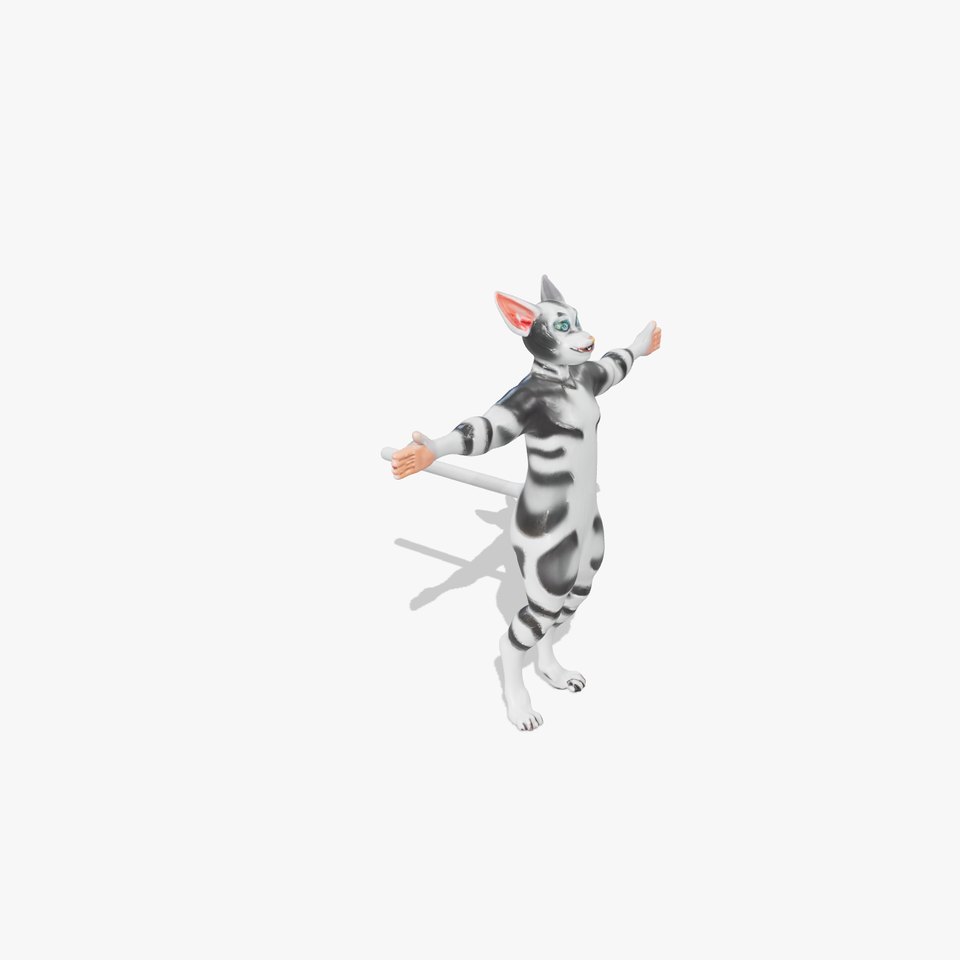 Striped Cartoon Cat model pack viewer poster