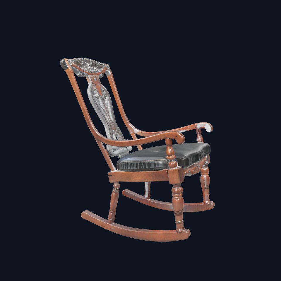 Elegant Oak Rocking Chair model pack viewer poster