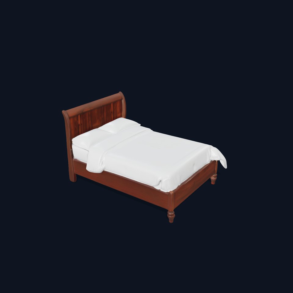 Walnut Sleigh Bed model pack viewer poster