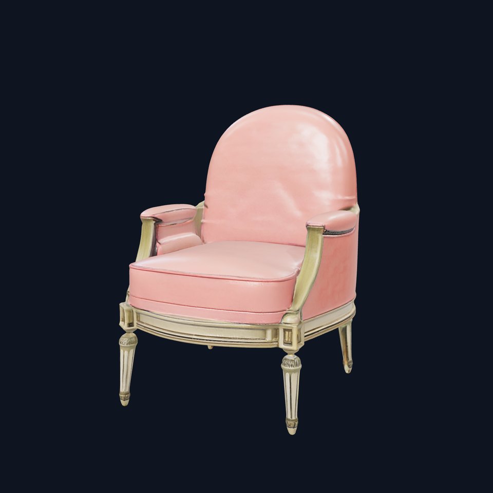 Elegant Pink Armchair model pack viewer poster