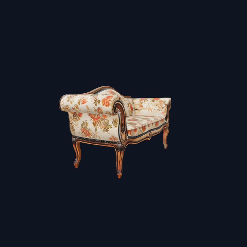 Elegance Floral Sofa model pack viewer poster