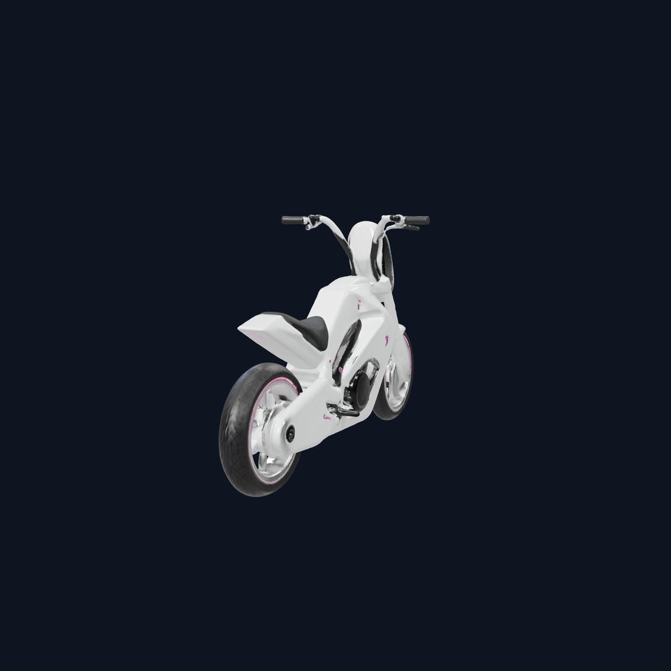 Futuristic Silver Motorcycle model pack viewer poster